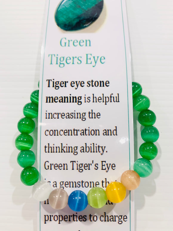 Chakra Green Cats/tigers Eye Bracelet