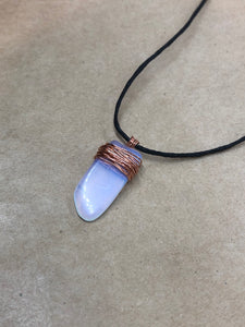 Opalite Crystal Wired Pendant Necklace