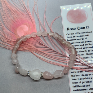 Rose Quartz Heart Bracelet
