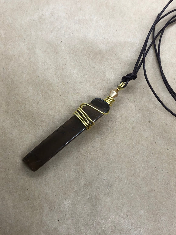 Smoky Quartz Wired Crystal Necklace
