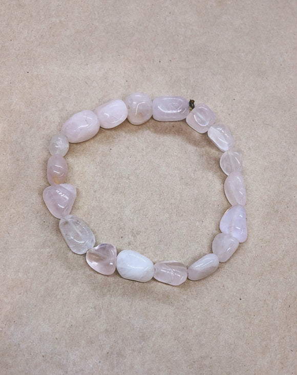 Rose Quartz Crystal Beaded Bracelet