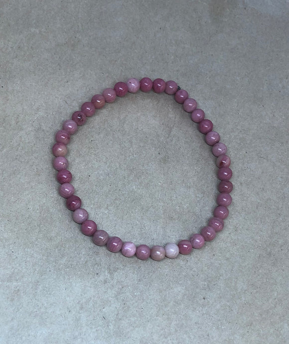 Rhodochrosite Crystal Beaded Bracelet