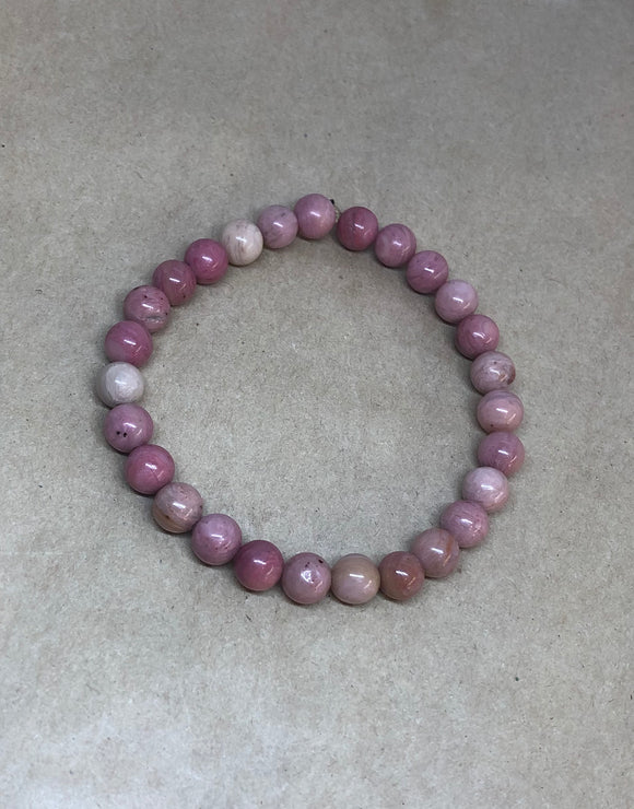 Rhodochrosite Crystal Beaded Bracelet