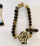 Gold Hematite Bracelet with Gold Aura Crystal