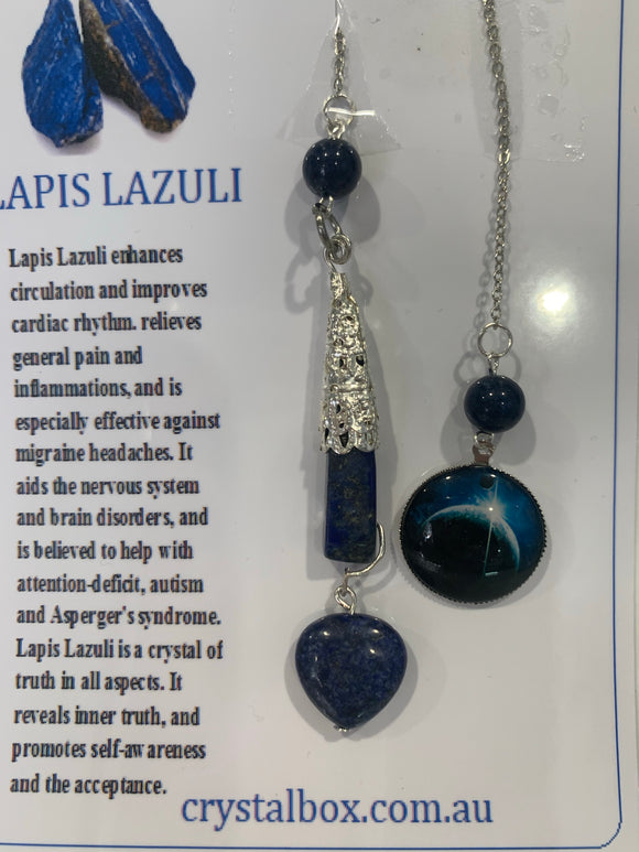 Lapis Lazuli Moon Pendulum