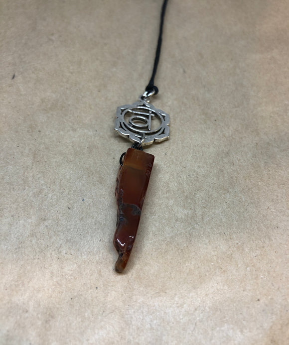 Carnelian Crystal with Sacral Chakra Symbol