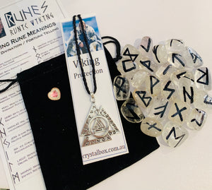 Clear Quartz Rune set with complimentary Viking Necklace