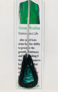 Green Obsidian Necklace 1 Crystal