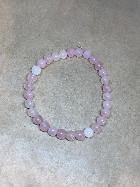 Rose Quartz Crystal Beaded Bracelet