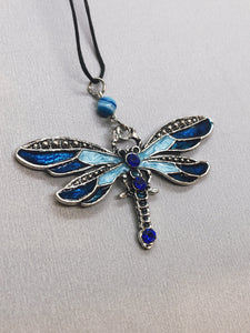 Blue Dragonfly Spirit Necklace with Blue Agate