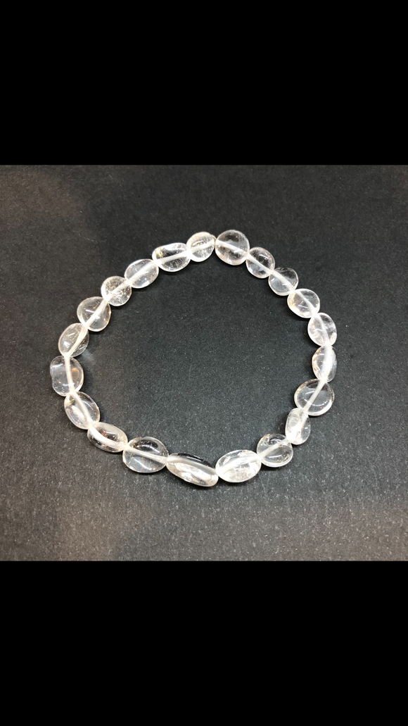 Clear Quartz Crystal Beaded Bracelet