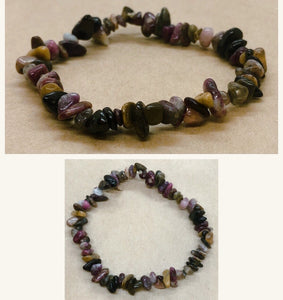 Multicoloured Tourmaline Crystal Chips Beaded Bracelet