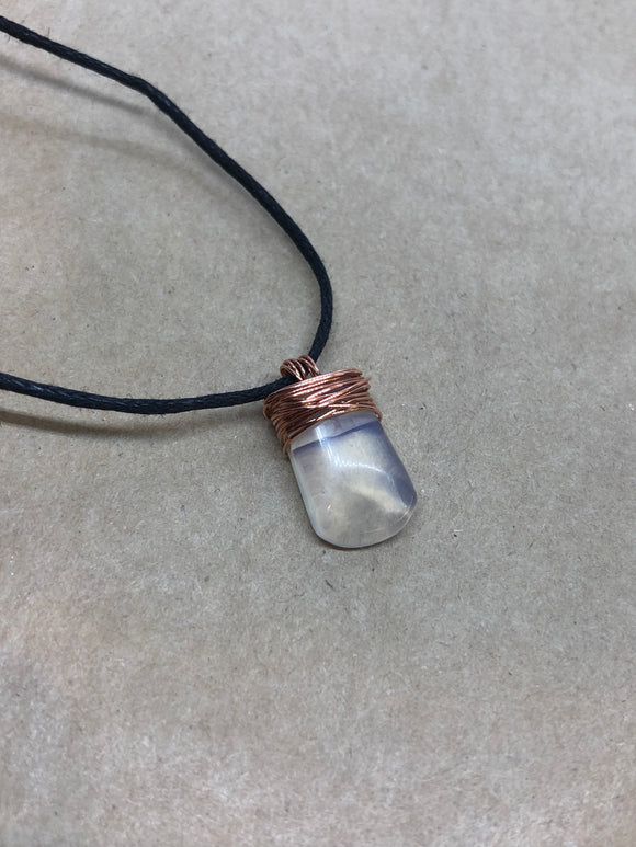 Opalite Crystal Wired Pendant Necklace