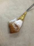 Raw Natural Citrine Crystal Point Pendant
