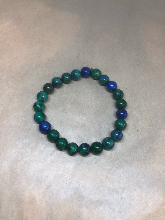 Lapis Chrysocolla Crystal Beaded Bracelet