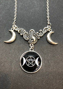 Triple Goddess Moon Necklace
