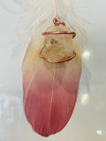 Rose Quartz Feather Hanger