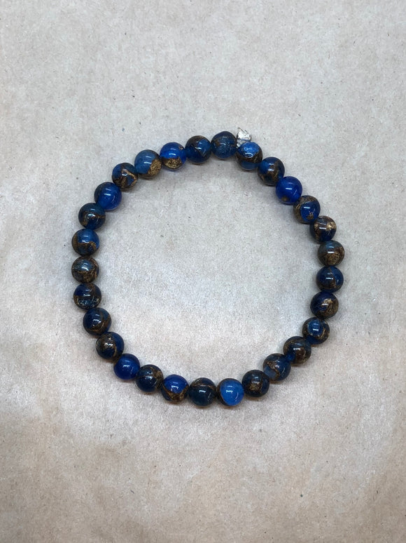 Dark Blue Jasper Crystal Beaded Bracelet