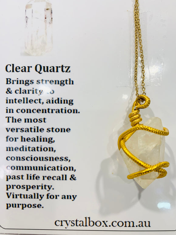 Clear Quartz Pendulum Necklace 1
