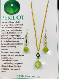 Peridot Necklace & Earrings Set