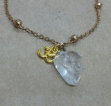 Clear Quartz Crystal on Chain Bracelet