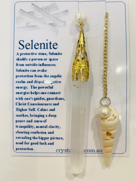 Pearl & Selenite Pendulum 1