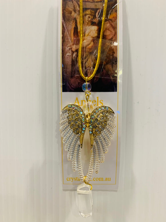 Angel Wings Clear Quartz Necklace