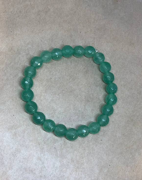 Faceted Emerald Crystal Beaded Bracelet