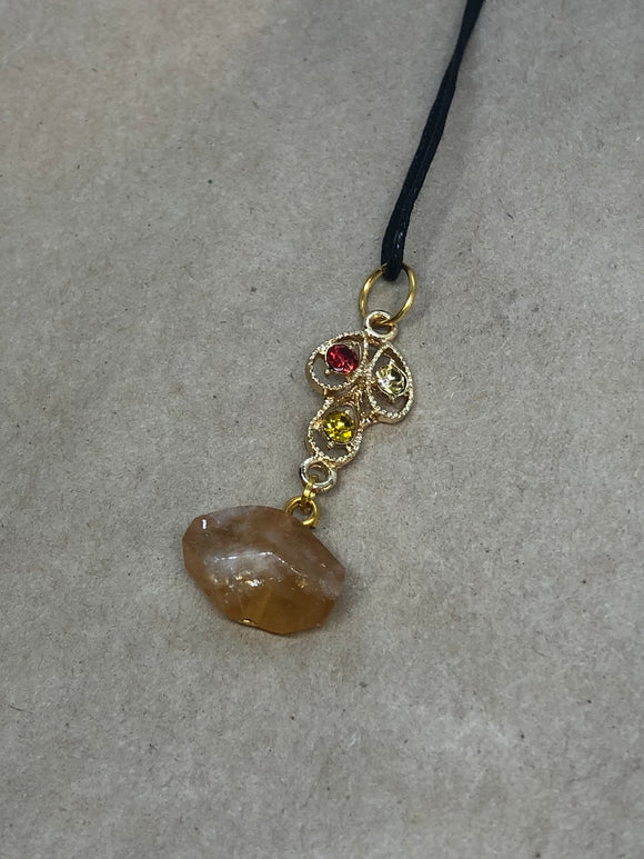 Faceted Citrine Crystal Necklace