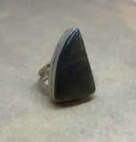 Serpentine Crystal set in 925 Silver Ring