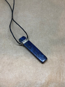 Lapis Lazuli Crystal Slab Wired Pendant