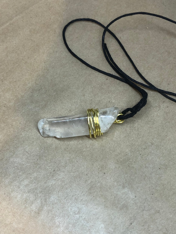 Clear Quartz Wired Crystal Necklace