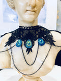 Black Lace Peacock Choker