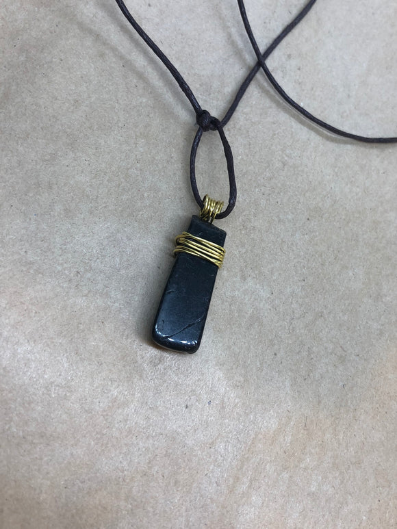 Black Tourmaline Wired Crystal Necklace