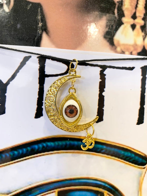 Golden Moon Eye of Protection necklace
