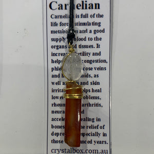 Carnelian Wired Crystal Necklace
