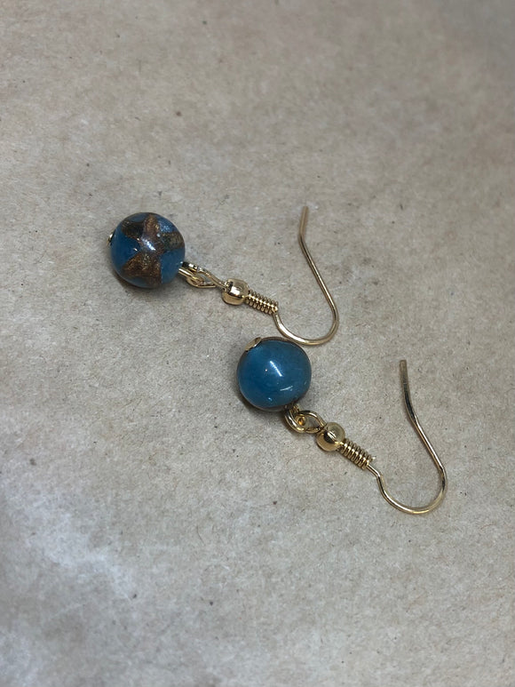 Blue Jasper Crystal Earrings