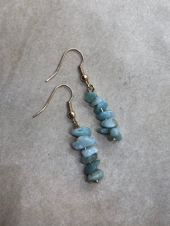 Aquamarine Crystal Chips Earrings