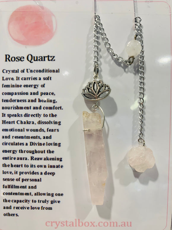 Rose Quartz Lotus Pendulum