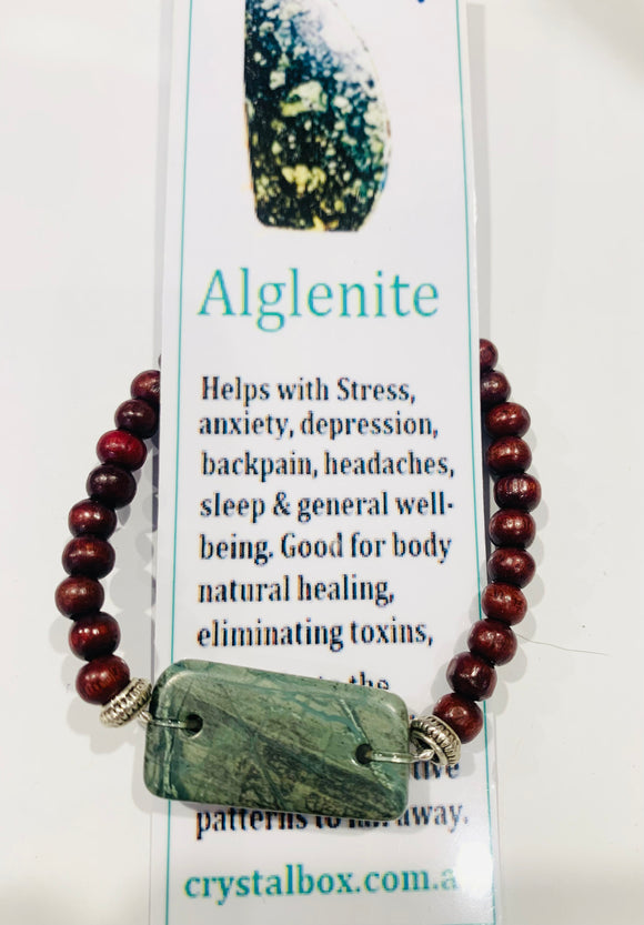 Alglenite Bracelet with Mala Beads 9