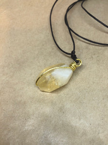 Faceted Citrine Crystal Necklace