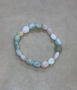 Morganite Crystal Beaded Bracelet