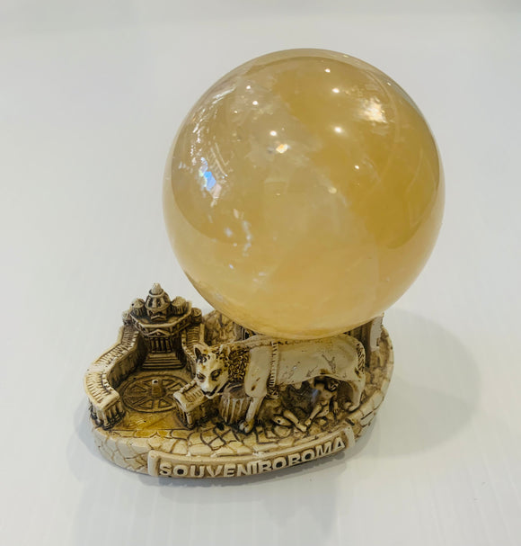 Honey Calcite Sphere 6cm diameter