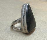 Serpentine Crystal set in 925 Silver Ring